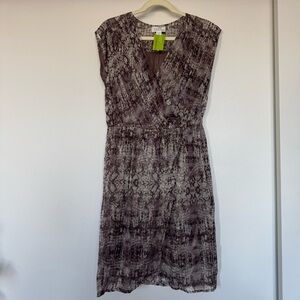 Velvet by Graham & Spencer Brown Patterned Midi Dress